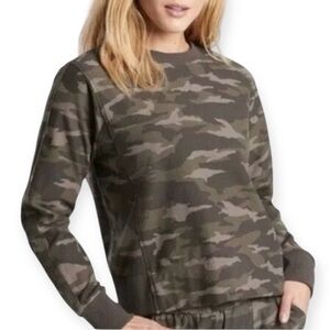 Athleta Camo Pullover Sweatshirt Like New Size L Gray Black Women's Top